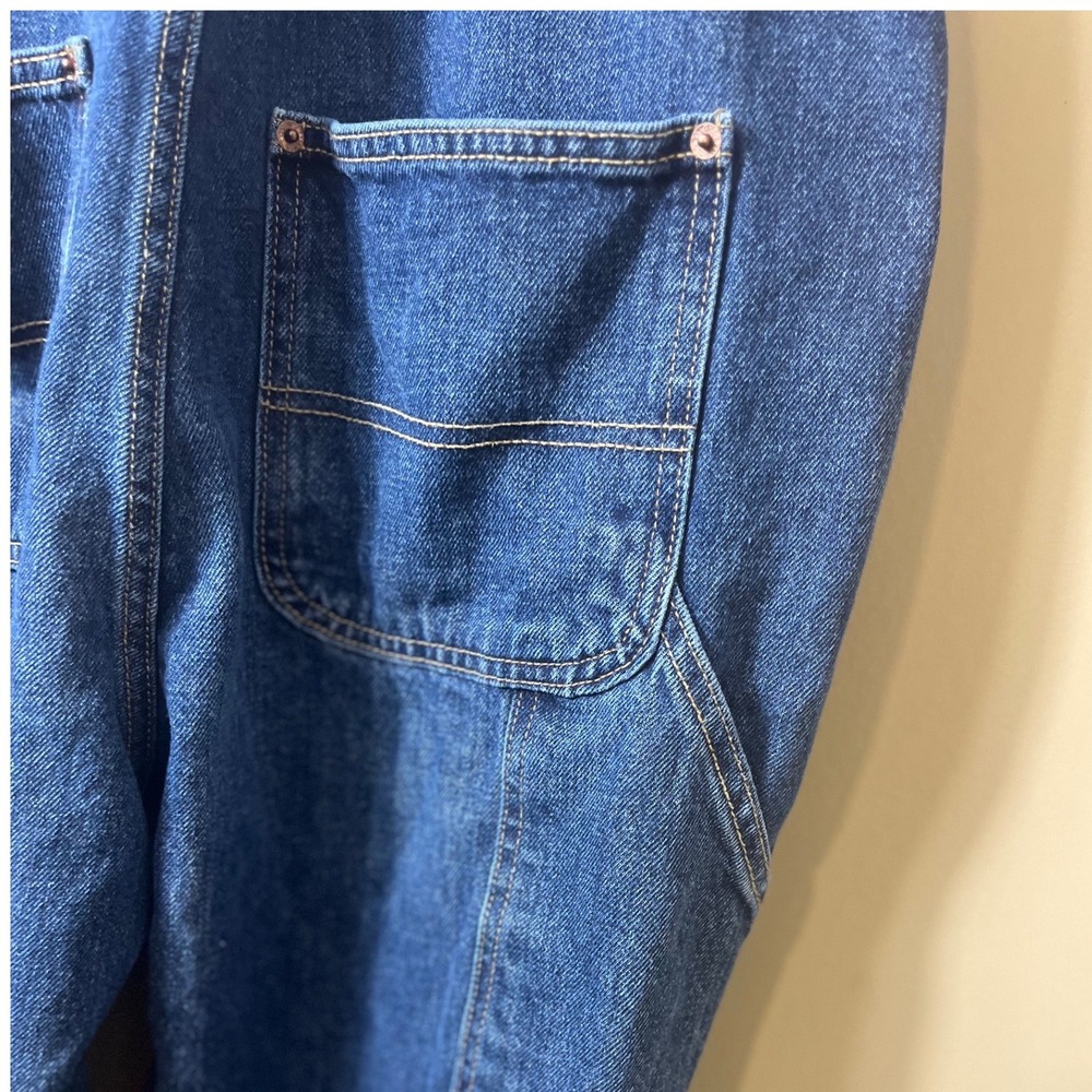 Old Navy Denim Overalls SZ 14 Medium Wash Cotton Dungarees Cottagecore Aesthetic - Picture 11 of 13